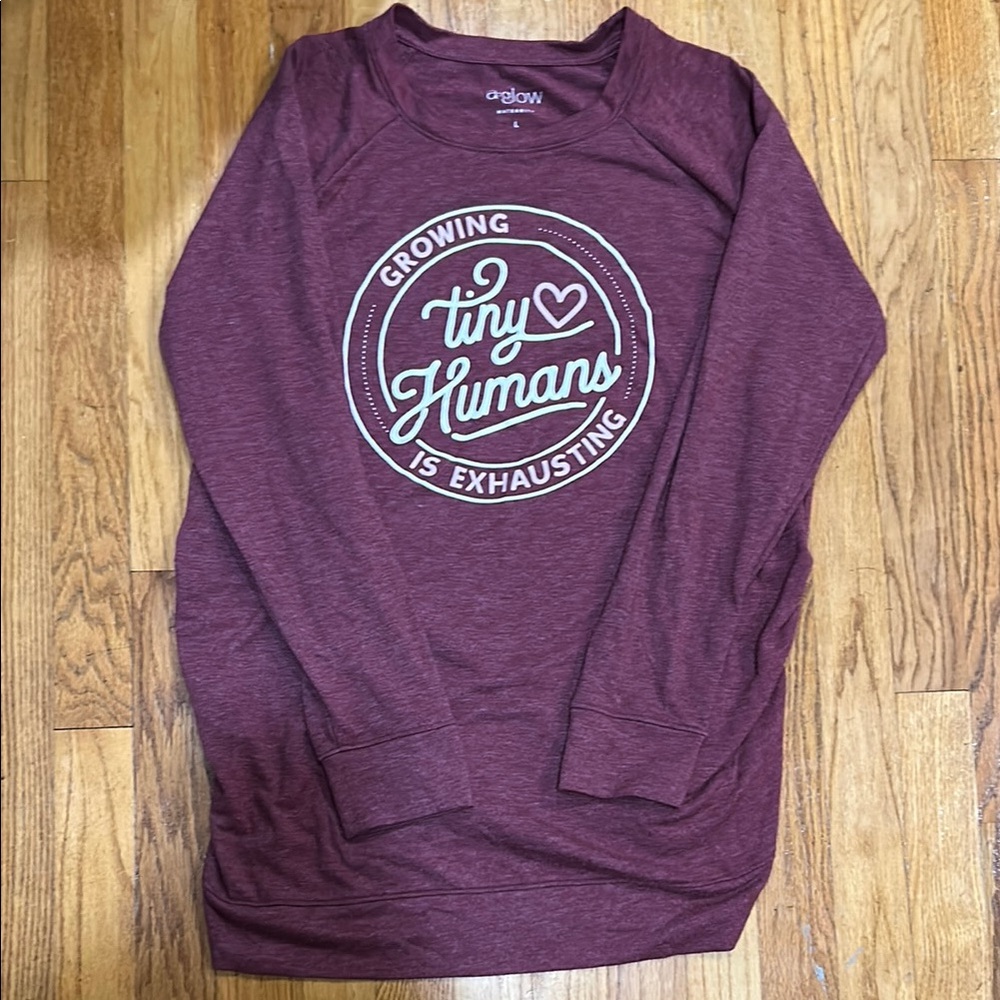 Growing Tiny Humans is Exhausting Maternity Sweater